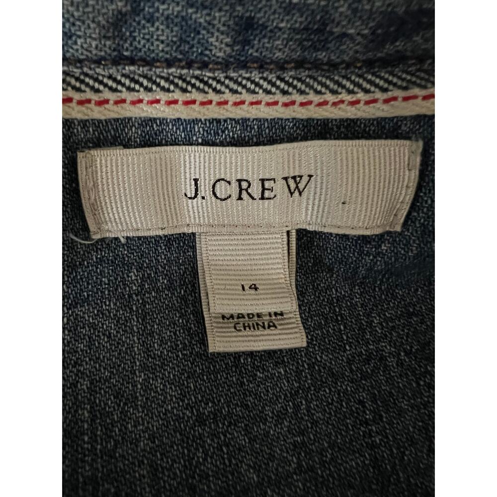 J Crew Women's Denim Pearl Snap Cowgirl Western Rodeo Shirt! Size 14 - Picture 3 of 8